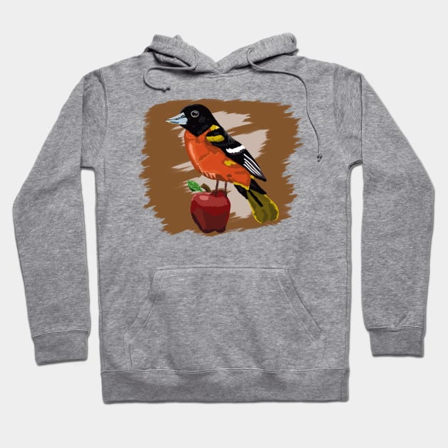 Midwest Oriole over a Earthy Background Hoodie by BjernRaz